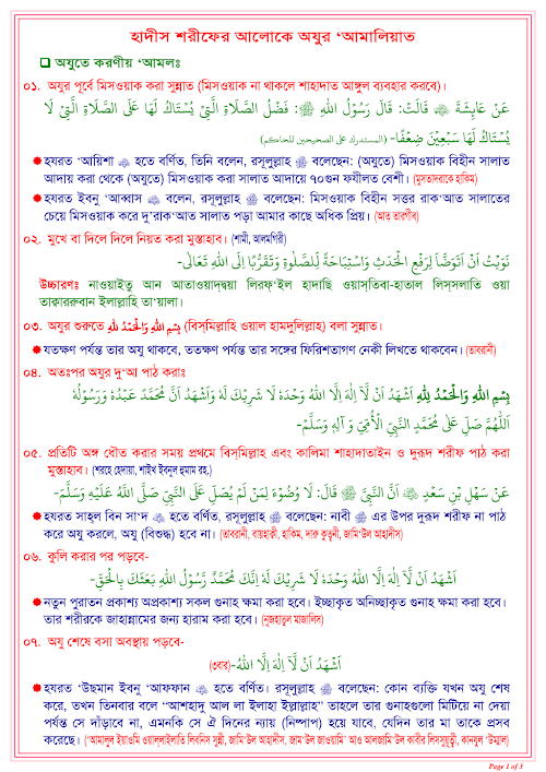 অযুর ‘আমালিয়াত PDF বই কভার