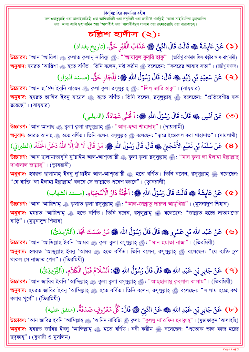 চল্লিশ হাদীস 2 PDF বই কভার