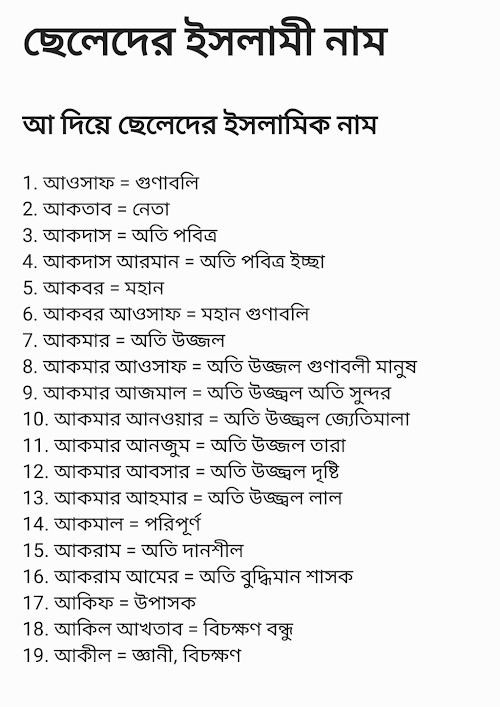 ছেলেদের ইসলামী নাম PDF বই কভার