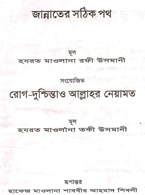 জান্নাতের সঠিক পথ PDF বই কভার