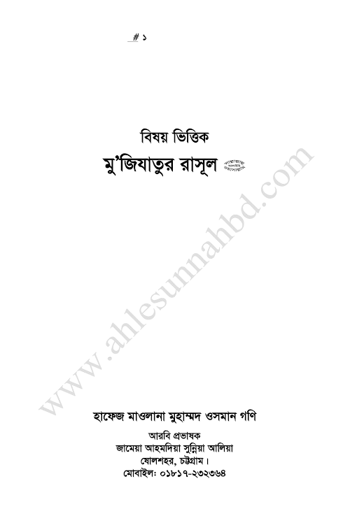 মুজিজাতুর রাসুল ২২৮ PDF বই কভার