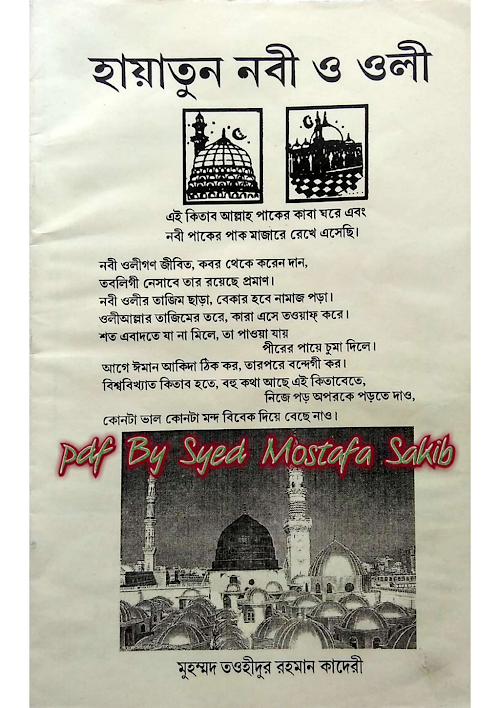হায়াতুন নবীﷺ ও ওলীرحمة الله عليه ৩৩ PDF বই কভার