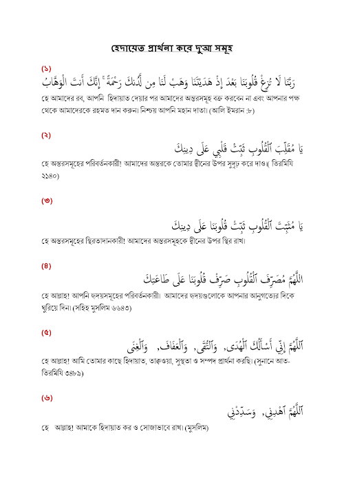 হিদায়াত পাওয়ার দোয়া PDF বই কভার